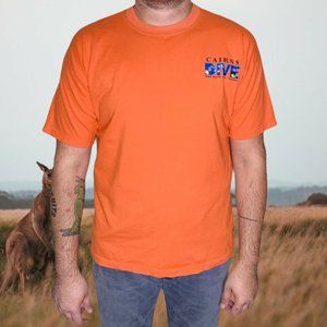 Cairns Dive Great Barrier Reef Australian Grown Men's Orange T-Shirt Size L